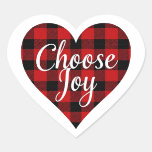Rustikales Bauernhaus "Choose Joy" Herz-Aufkleber