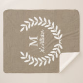 Rustikales Bauernhaus Country Imitate Burlap & Lau Sherpadecke (Vorderseite (Horizontal))