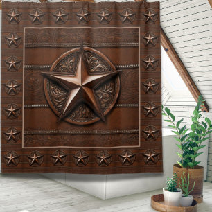 Rustikales Bauernhaus Cowboy Western Country Texas Duschvorhang