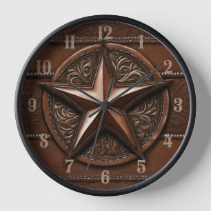 Rustikales Bauernhaus Cowboy Western Country Texas Uhr