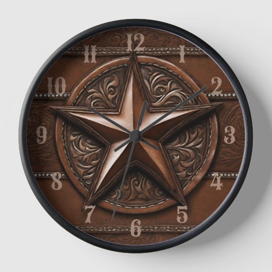 Rustikales Bauernhaus Cowboy Western Country Texas Uhr (Vorderseite)