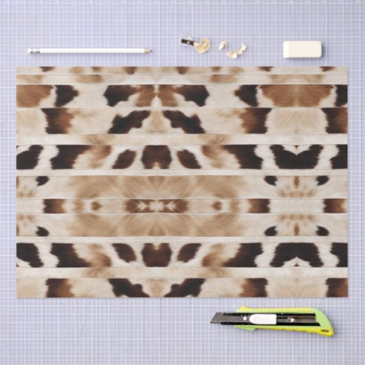 Rustikales Bauernhaus Cowboy Western Landkuh Print Seidenpapier (Handwerk)