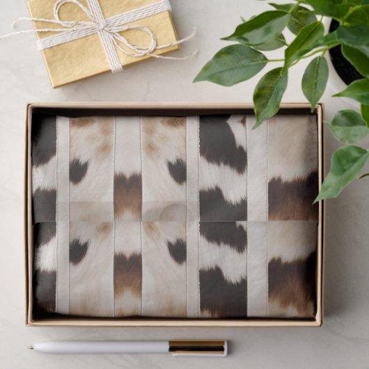 Rustikales Bauernhaus Cowboy Western Landkuh Print Seidenpapier (Geschenk)