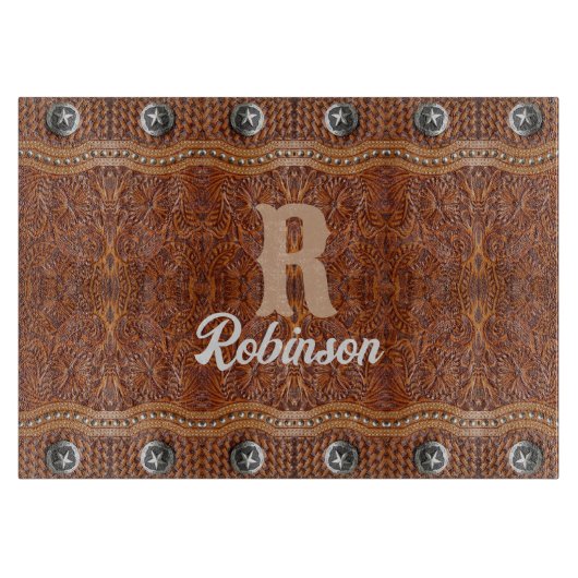 Rustikales Bauernhaus Cowboy Western Landmuster Schneidebrett (Vorderseite)