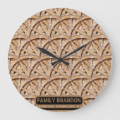 Rustikales Bauernhaus Elegant Name der alten Mode Große Wanduhr (Vorderseite)