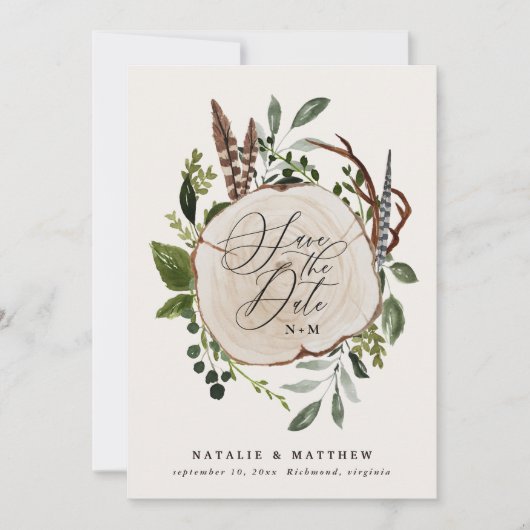 Rustikales Bauernhaus elegante Hochzeit im Herbst Save The Date (Vorderseite)