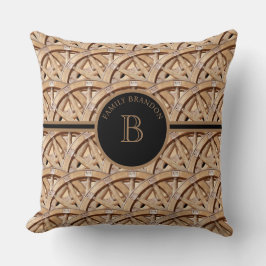 Rustikales Bauernhaus Elegante Monogram Niedlich F Kissen