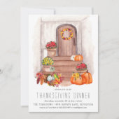 Rustikales Bauernhaus Erntedank Abendessen Einladu Einladung (Vorderseite)