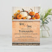 Rustikales Bauernhaus Erntedank Dinner Party Einladung (Stehend Vorderseite)