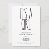 Rustikales Bauernhaus Es ist ein Mädchen-Babydusch Einladung (Vorderseite)