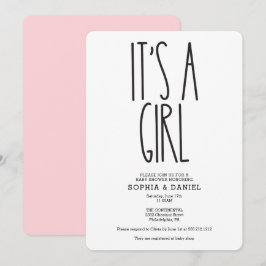 Rustikales Bauernhaus Es ist ein Mädchen-Babydusch Einladung