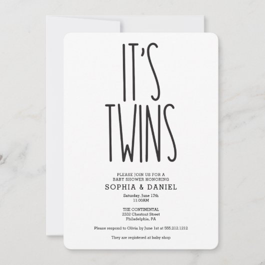 Rustikales Bauernhaus Es ist Twins Baby Dusche ein Einladung (Vorderseite)