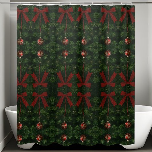 Rustikales Bauernhaus Evergreen Ornament Badezimme Duschvorhang