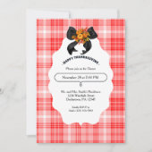 Rustikales Bauernhaus Fall Erntedank Party Kariert Einladung (Vorderseite)