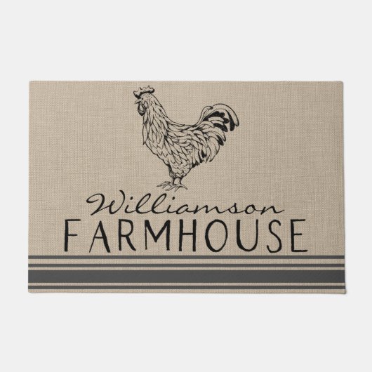 Rustikales Bauernhaus Familienname Doormat Fußmatte (Vorderseite)