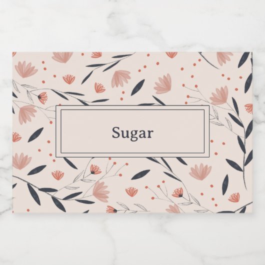 Rustikales Bauernhaus Florals Lebensmitteletikett (Einzelnes Label)