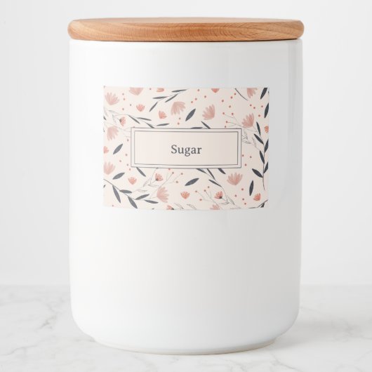 Rustikales Bauernhaus Florals Lebensmitteletikett (Vorderseite)