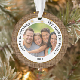 Rustikales Bauernhaus Foto Weihnachten Ornament