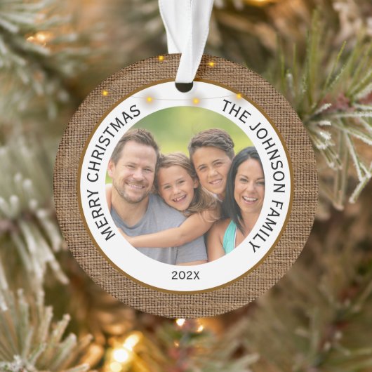 Rustikales Bauernhaus Foto Weihnachten Ornament (Baum)