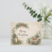 Rustikales Bauernhaus Frohe Weihnachten (Stehend Vorderseite)