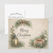 Rustikales Bauernhaus Frohe Weihnachten (Vorne/Hinten)