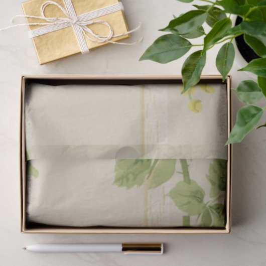 Rustikales Bauernhaus Gelbe Rosen auf Trellis Seidenpapier (Geschenk)