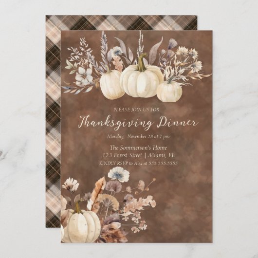 Rustikales Bauernhaus gibt Dankesessen Einladung (Vorne/Hinten)