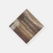 Rustikales Bauernhaus Gipskraut Jar Brautparty Serviette (Ecke)