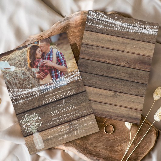 Rustikales Bauernhaus Gipskraut Jar Wedding