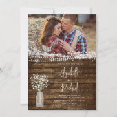 Rustikales Bauernhaus Gipskraut Jar Wedding Einladung (Vorderseite)