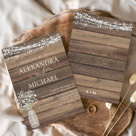 Rustikales Bauernhaus Gipskraut Jar Wedding Einladung