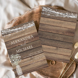 Rustikales Bauernhaus Gipskraut Jar Wedding Einladung