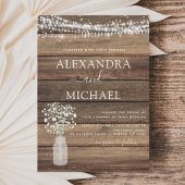 Rustikales Bauernhaus Gipskraut Jar Wedding Einladung