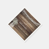 Rustikales Bauernhaus Gipskraut Jar Wedding Serviette (Ecke)