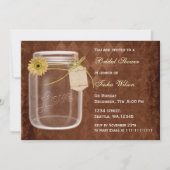 Rustikales Bauernhaus Glas Bridal Dusche Einladung (Vorderseite)