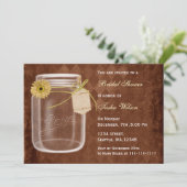 Rustikales Bauernhaus Glas Bridal Dusche Einladung (Stehend Vorderseite)