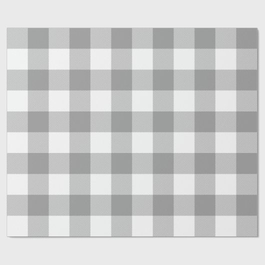 Rustikales Bauernhaus Grau Buffalo Karo Kariert Geschenkpapier (Flach)