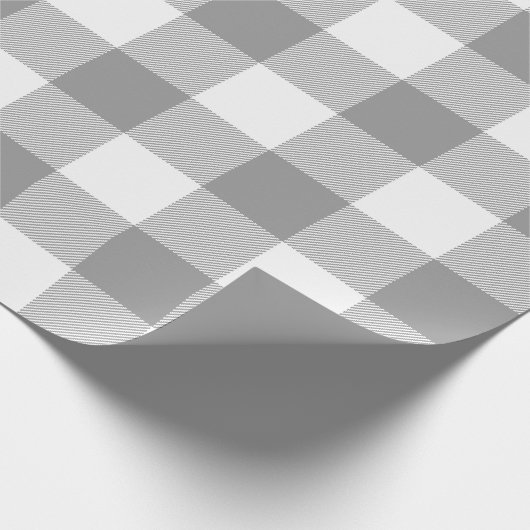 Rustikales Bauernhaus Grau Buffalo Karo Kariert Geschenkpapier (Ecke)