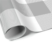 Rustikales Bauernhaus Grau Buffalo Karo Kariert Geschenkpapier (Rolleneckpunkt)