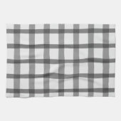 Rustikales Bauernhaus Grau-Weiß Buffalo Karo Geschirrtuch (Horizontal)
