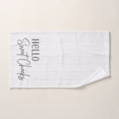 Rustikales Bauernhaus Hallo süße Wangen Weißes Hol Badhandtuch Set (Handtuch)