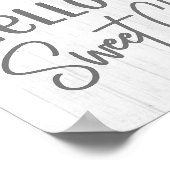 Rustikales Bauernhaus Hallo süße Wangen Weißes Hol Poster (Ecke)