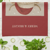 Rustikales Bauernhaus Hochland Kuh mit Weihnachtsm Geschirrtuch (Gefaltet)