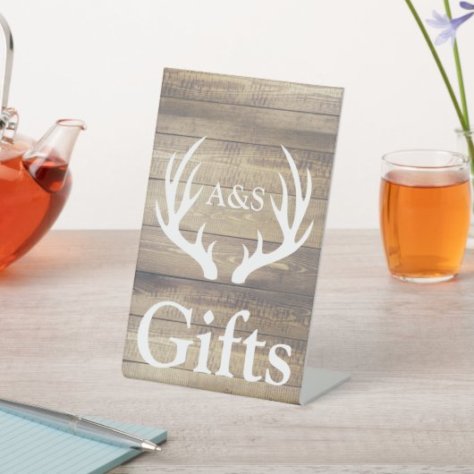 Rustikales Bauernhaus Holz & Hirschgeweihe Geschen Sockelschild (In SItu)