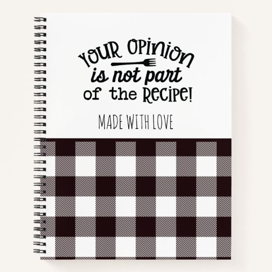 Rustikales Bauernhaus Kariert Ihre Meinung Rezept Notizblock (Vorderseite)
