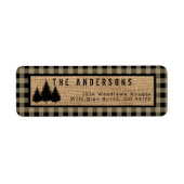 Rustikales Bauernhaus Kariert Woods Rücksendeadres (Vorne)