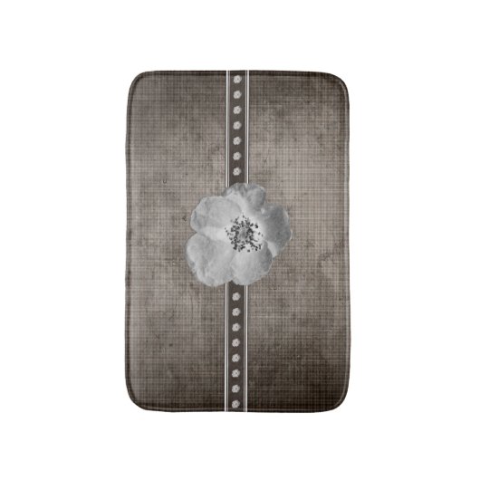 Rustikales Bauernhaus-karierte Blume Badematte (Vorderseite Vertikal)