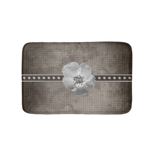 Rustikales Bauernhaus-karierte Blume Badematte (Vorderseite)