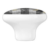 Rustikales Bauernhaus Kuh Black n White Gingham Ka Keramikknauf (Seitenansicht)