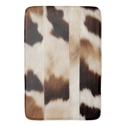 Rustikales Bauernhaus Kuh Print Cowboy Western Lan Badematte (Vorderseite Vertikal)